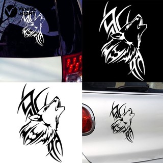 Sticker dán hình xăm chó sói chống nước cho xe hơi