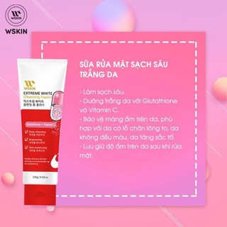 Wskin Extreme White Cleansing Foam 
sữa rửa mặt dưỡng trắng da – thu nhỏ lỗ chân lông

