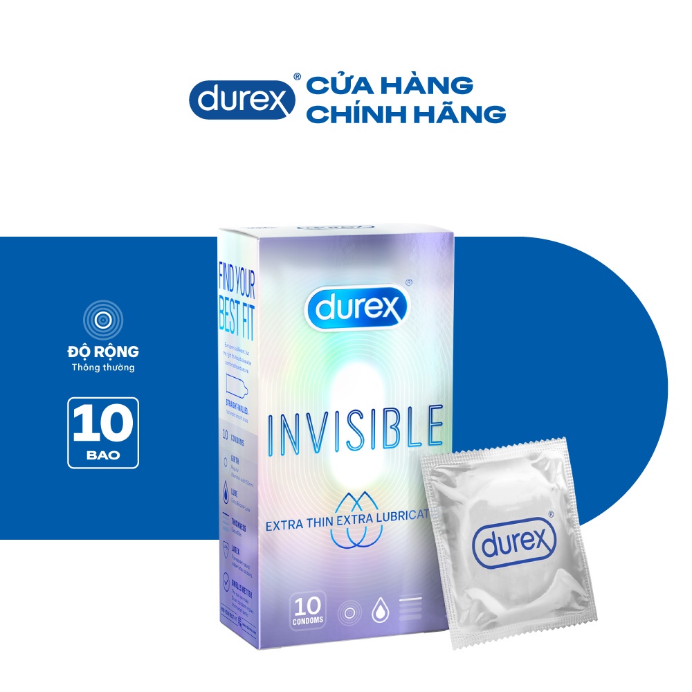 Bao cao su Durex Extra Thin Extra Lubricated 10 bao