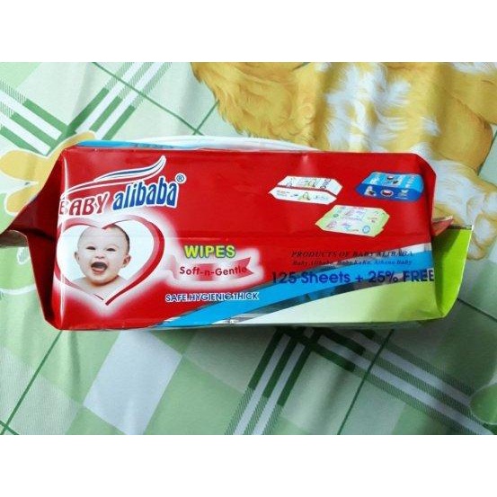 Combo 3 bịch khăn ướt Alibaba 125 tờ
