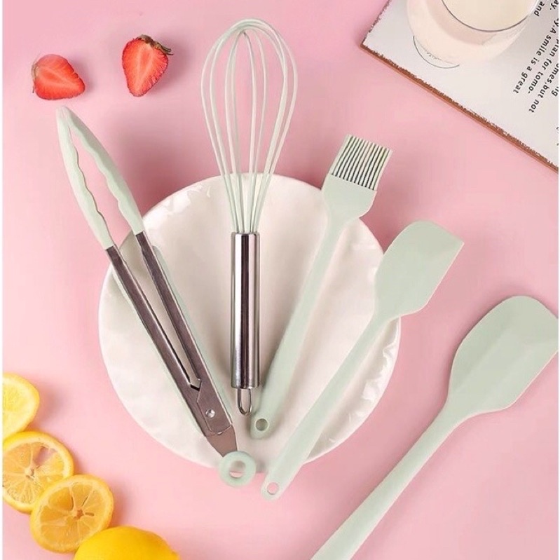 Bộ Dụng Cụ Nhà Bếp Silicon Chịu Nhiệt 5 Món