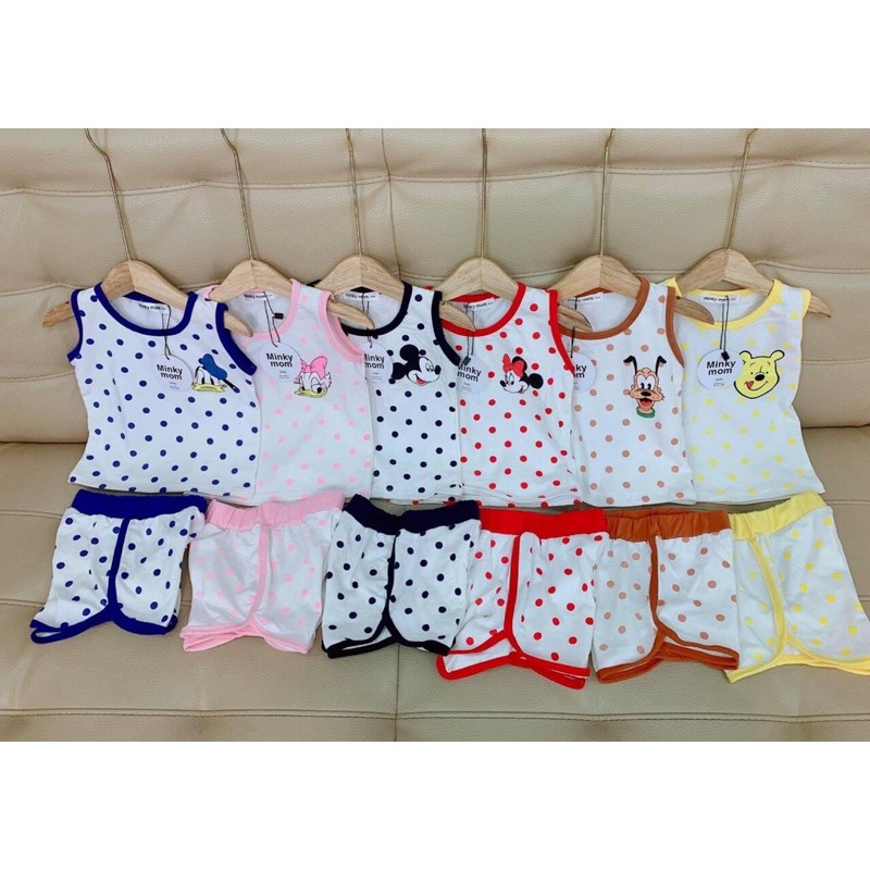 Bộ ba lỗ cho bé 9-25kg, chất cotton chính phẩm siêu đẹp