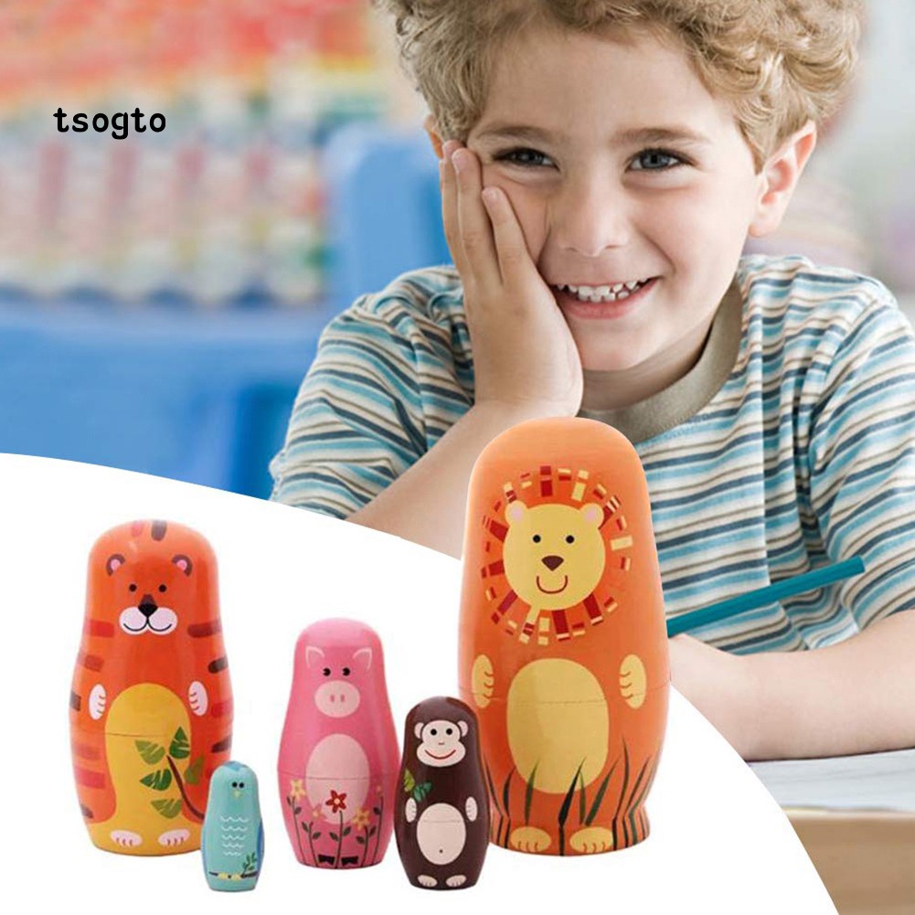 Bộ 5 Búp Bê Nga Matryoshka Bằng Gỗ