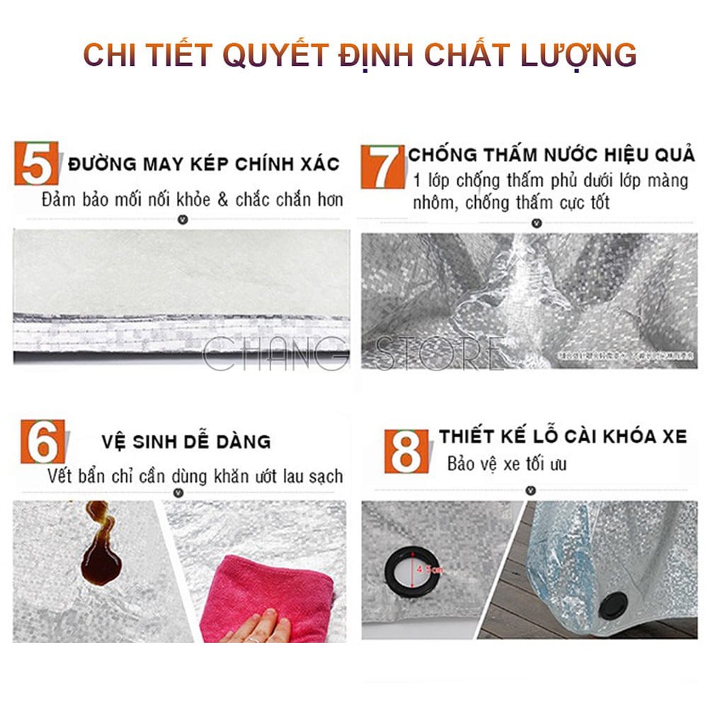 Bạt phủ xe máy che nắng, che mưa, chống bám bụi, chống trầy xước loại dầy