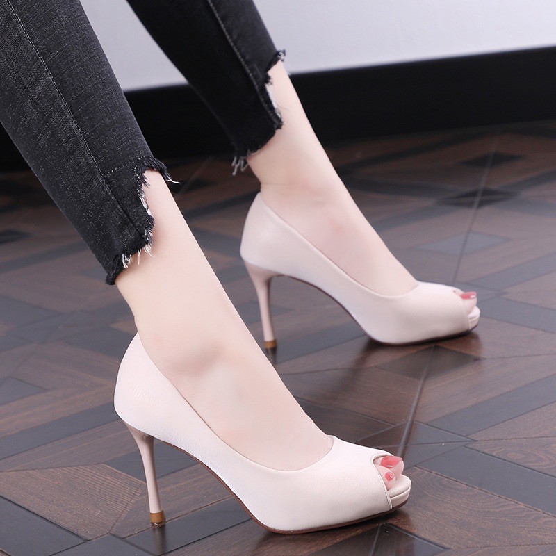 Giày cao gót nữ hở mũi 9cm
