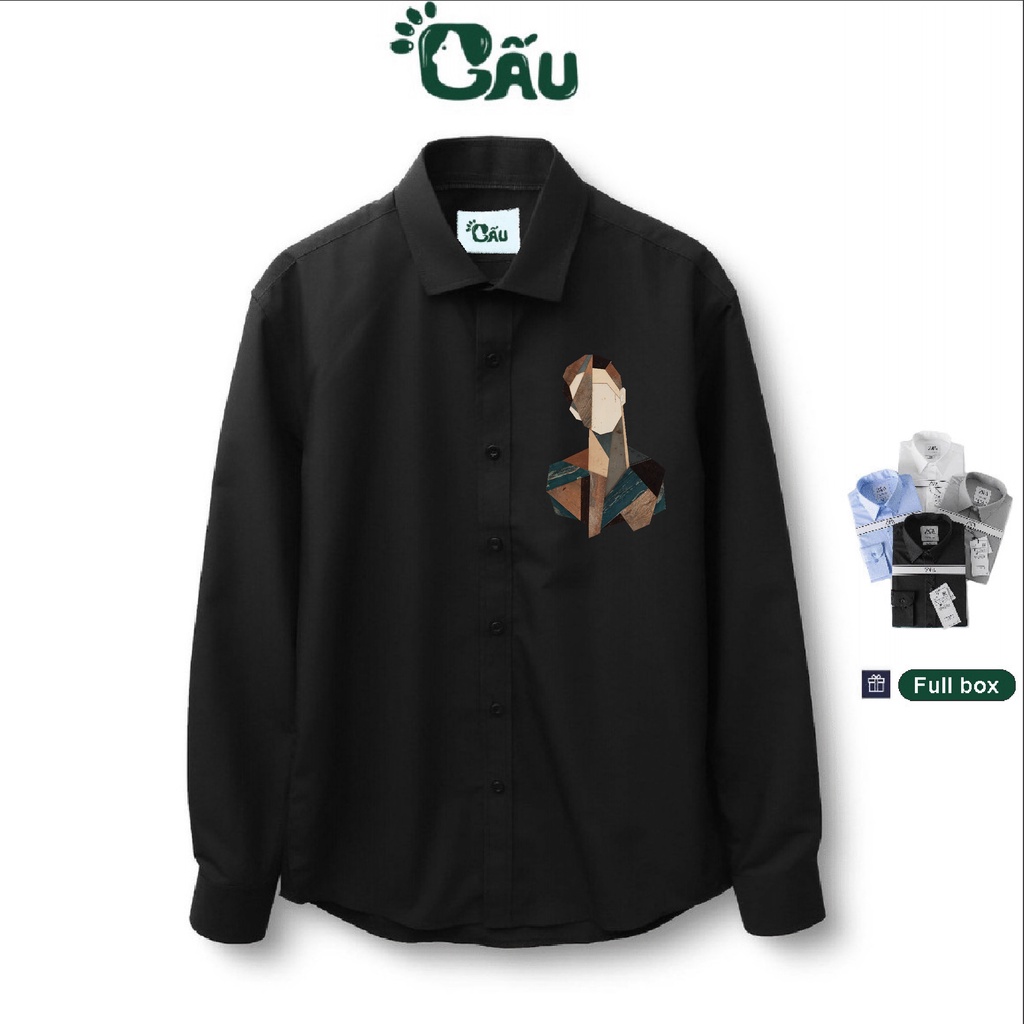 Áo sơ mi nam GẤU 194 cổ thuyền tay dài vải coton lụa mềm mại, ít nhăn - chuẩn form regular fit - Boy Color