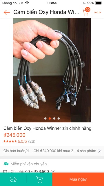 Cảm biến Oxy Honda Winner zin chính hãng / cảm biên oxi khí thải