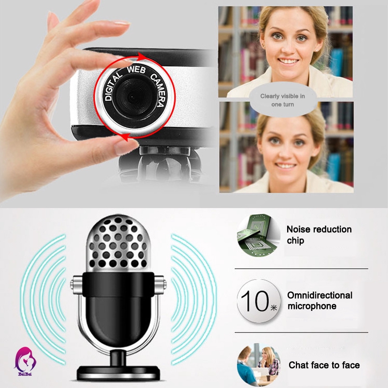 【Hàng mới về】 Webcam HD 12M kèm mic có thể xoay cho máy tính cho Skype/MSN/Yahoo Messenger/Window7/ Win8 /Window10 | WebRaoVat - webraovat.net.vn