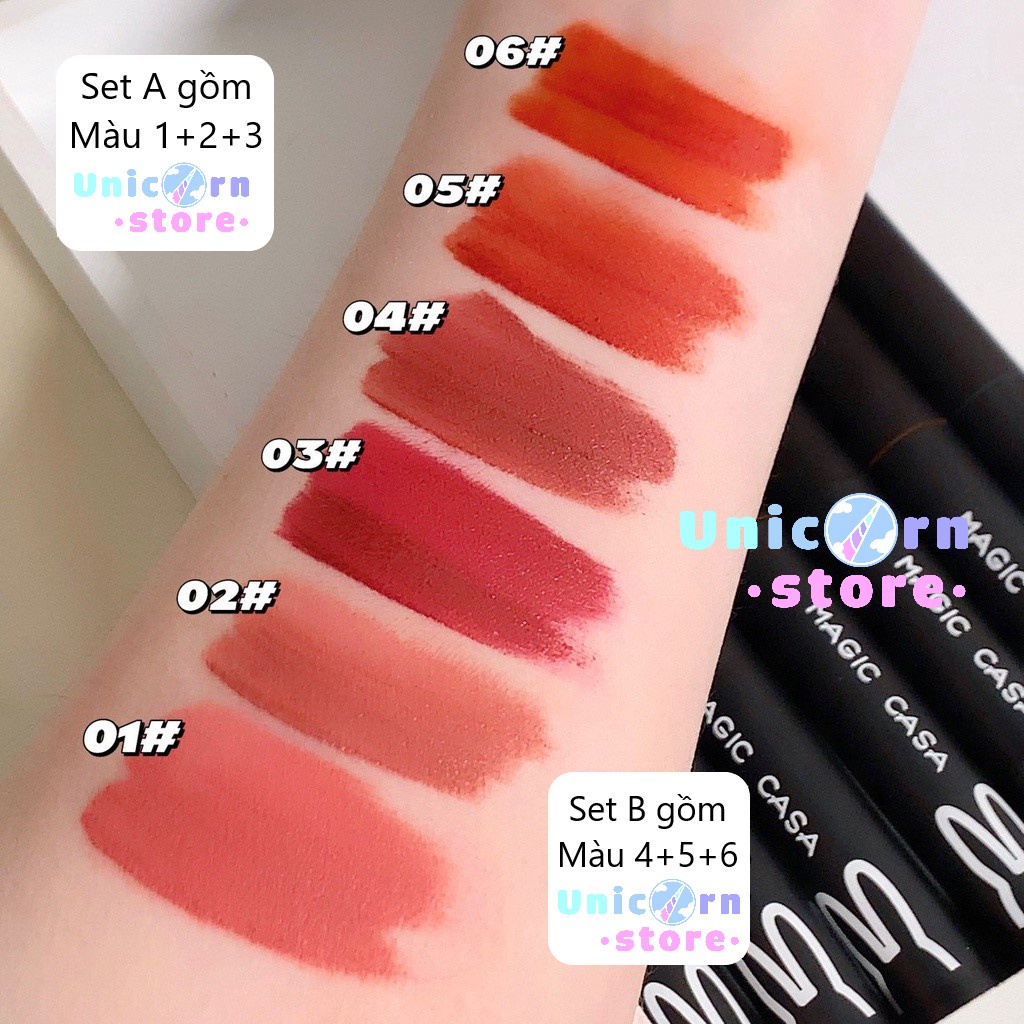 Set 3 Son Môi Thỏ Đen Magic Casa Dark Rabbit Series Lip Glaze