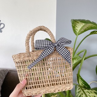 Túi Cói Mini Nơ Cho Bé (đóng hộp) tặng nơ