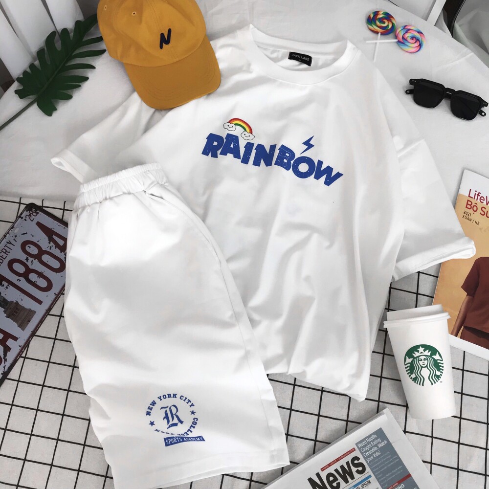 [Mã SKAMA06 giảm 8% TỐI ĐA 50K đơn250K] Set bộ oversize Rainbow, JACKLANE, Set bộ cộc tay Unisex Jack Lane | BigBuy360 - bigbuy360.vn