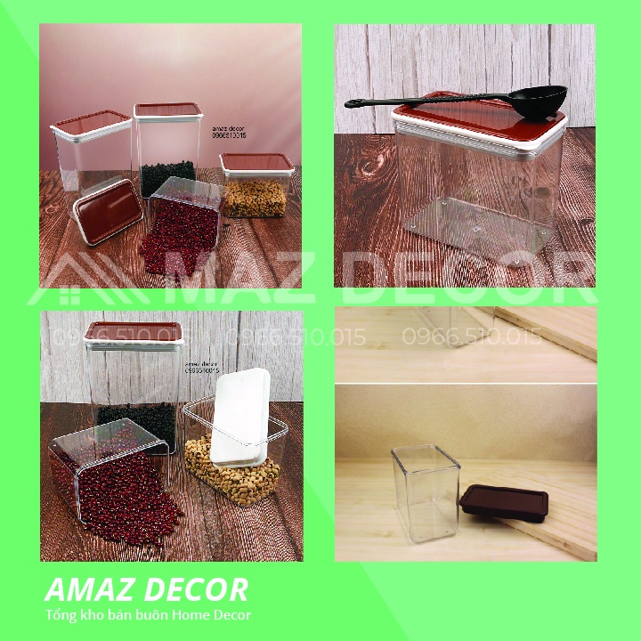 Giá sỉ tại xưởng Hộp nhựa meka trong nút gài silicon giữ mùi kín đựng cafe cà phê bột hạt nguyên liệu pha chế nấu nướng