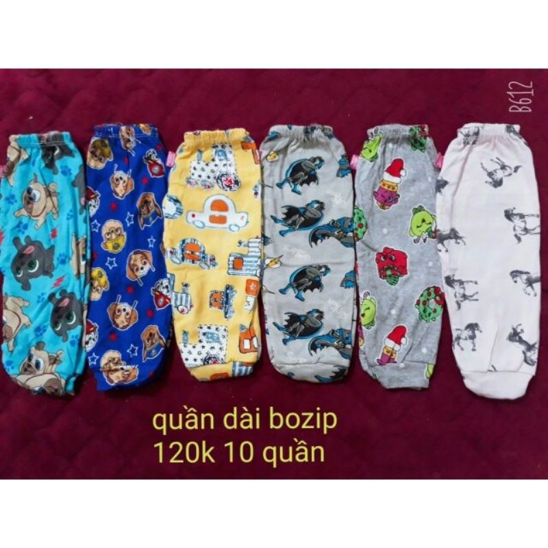 Set 10 quần đùi, quần dài bozip cho bé trai