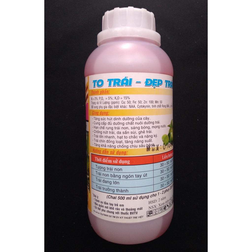Siêu to trái đẹp trái A-Roma - chai 500ml