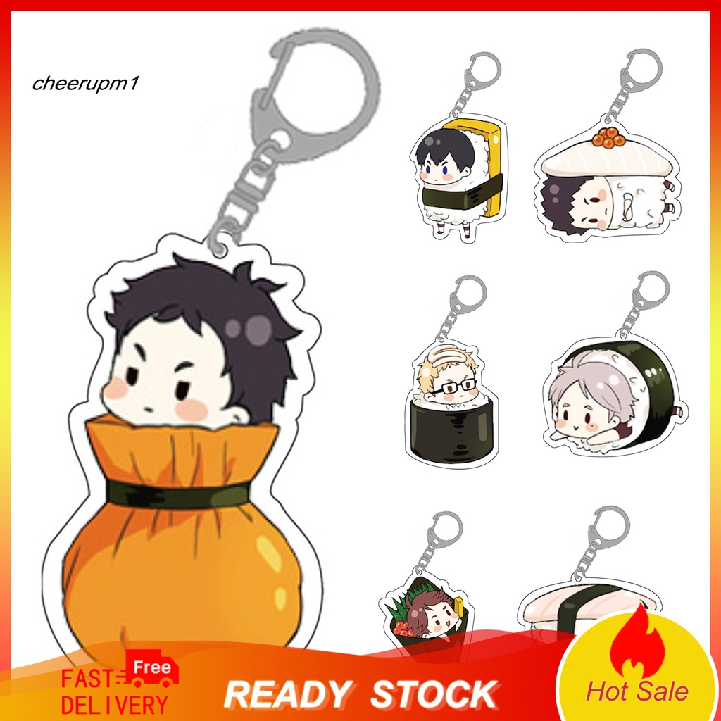 Móc khóa nhựa acrylic hình nhân vật anime Haikyuu Hinata Shoyo dễ thương dùng làm quà tặng