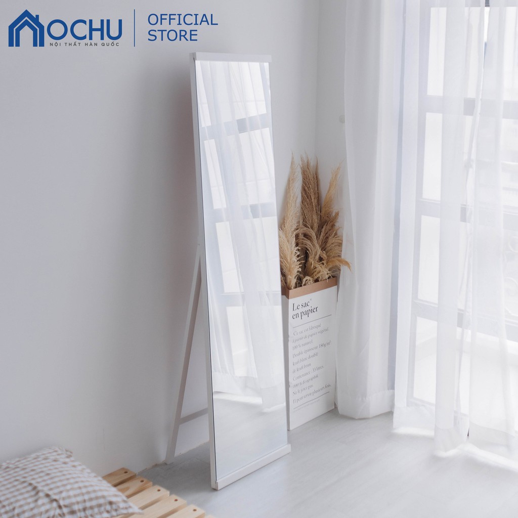 Gương Đứng Soi Toàn Thân Tràn Viền Khung Gỗ OCHU - A Mirror - White