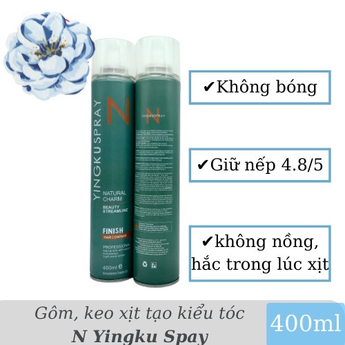 Gôm, keo xịt tóc N Finish Yingku Spay tạo kiểu giữ nếp cho tóc.Siêu Cứng Giữ Nếp. HÀNG CHÍNH HÃNG. AI Store
