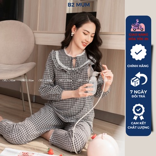 B316 Bộ bầu và sau sinh quần có chun chỉnh bụng áo có khóa kéo 2 bên cho