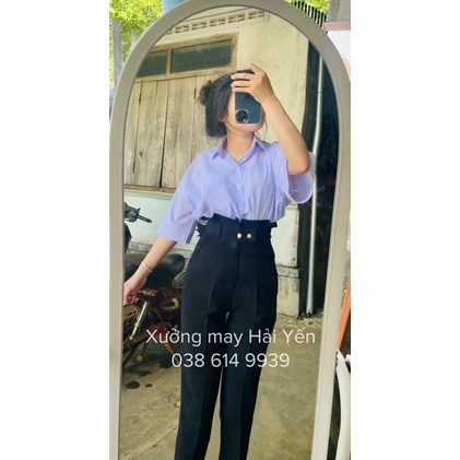 Sale 50% Quần tây cạp bèo 2 khuy vàng lưng siêu cao hách dáng mã 001