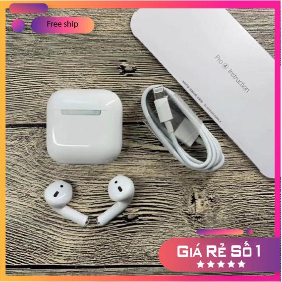 Tai Nghe Không Dây Bluetooth Airpods Pro 4-Tai nghe nhét tai không dây Pro 4 Chống ồn-Xuyên âm-,Cảm Biến 1 Chạm new 2021