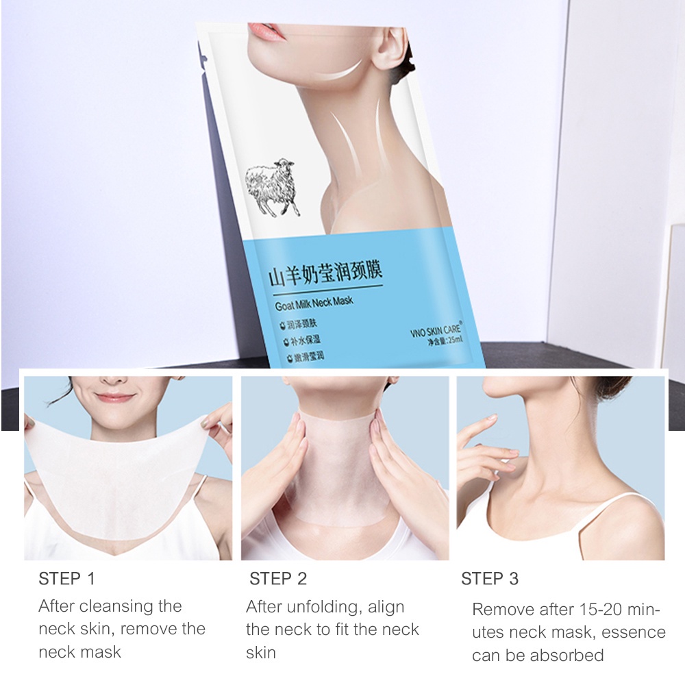 Mặt Nạ Sữa Dê Dưỡng Ẩm Chống Nếp Nhăn Vùng Cổ