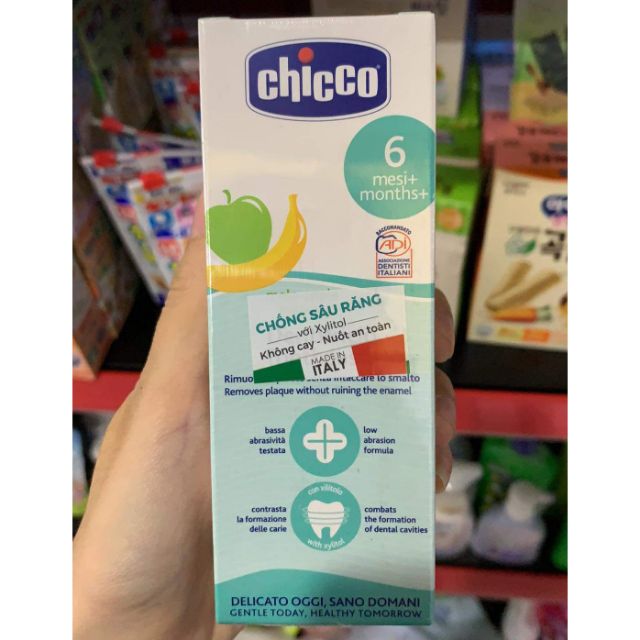Kem đánh răng Chicco nhật cho bé 6m và 12m