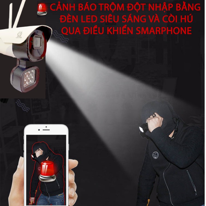 Camera wifi ngoài trời V380 Pro V008 4 râu 5.0Mpx , Nhận diện khuôn mặt, chống nước