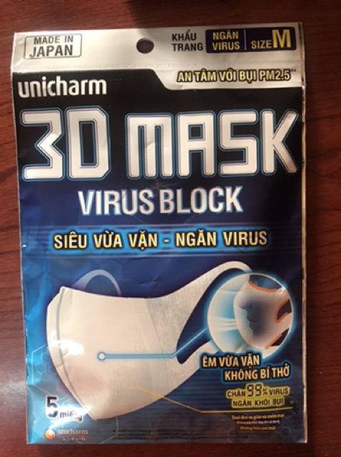 Khẩu Trang 3D Mask Virus Block Sp chính hãng (1 gói / 5 miếng) | BigBuy360 - bigbuy360.vn