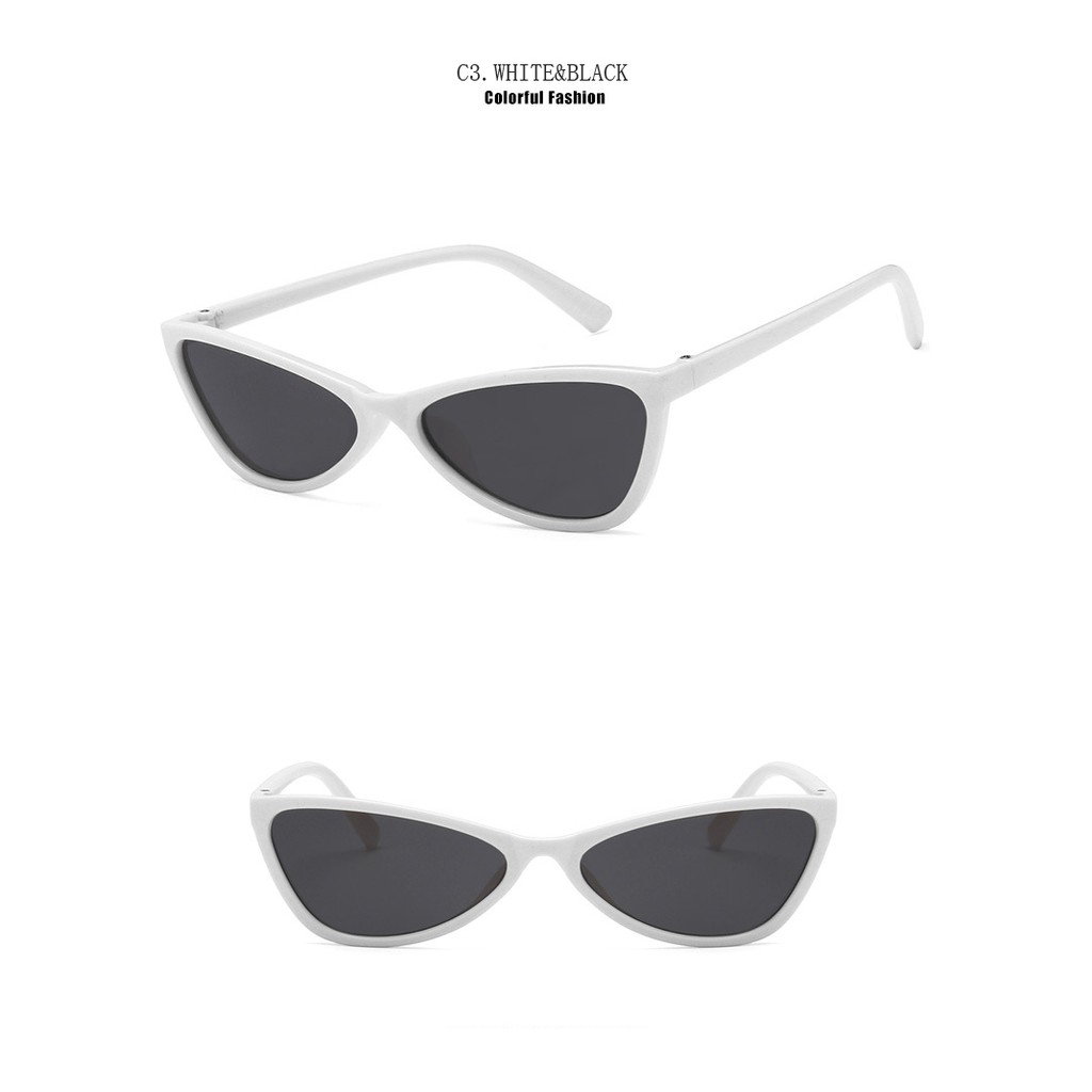 Kính mát mắt mèo trắng đen chống tia UV400 dành cho nữ Samjune
