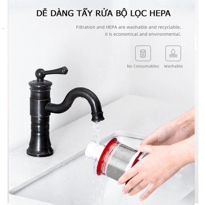 [Mã ELHA22 giảm 6% đơn 300K] Máy hút bụi cầm tay Puppyoo T10 Mix, lực hút cực mạnh 17500Pa, thiết kế hiện đại Elbow