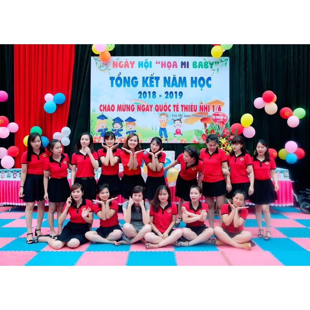 Bộ quần áo đồng phục mầm non cổ tròn,có cổ,cổ tàu