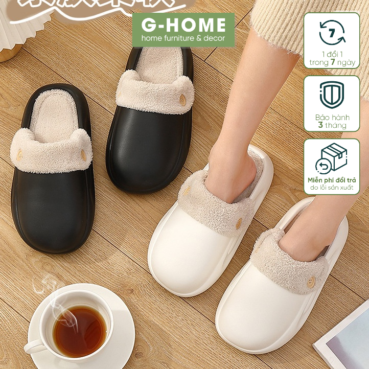 Dép cao su eva đế lót lông tháo rời chông nước Ghome dép mùa đông 4 màu ấm áp đáng yêu DEPB22 M2