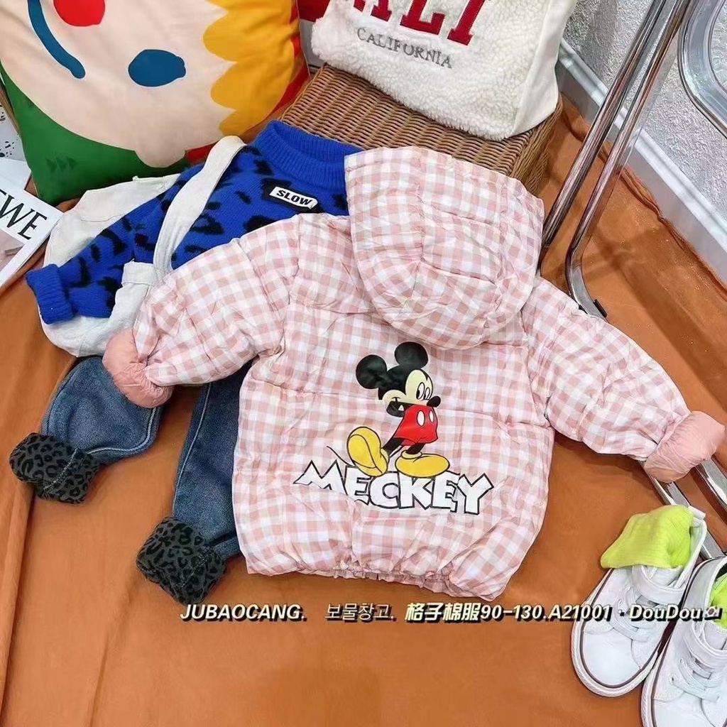 áo phao kẻ caro hình ngộ nghĩnh đáng yêu cho bé