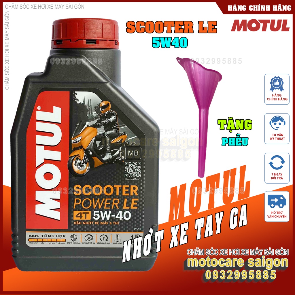 [Tặng phễu]Nhớt cao cấp xe tay ga Motul Scooter Power LE 5W40