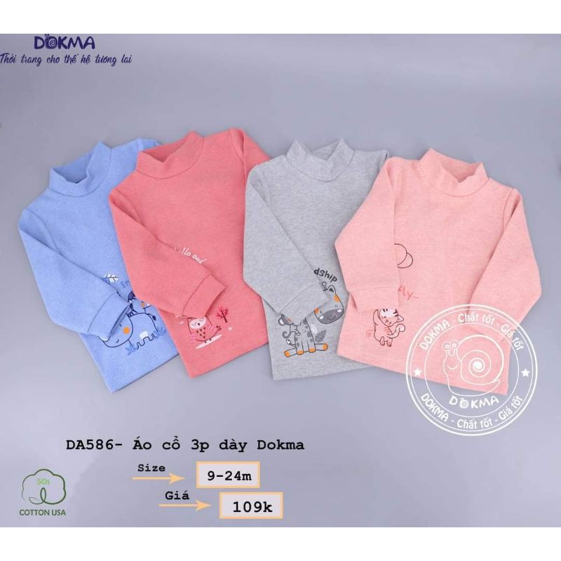 Dokma_ Áo cổ 3cm dày cho bé