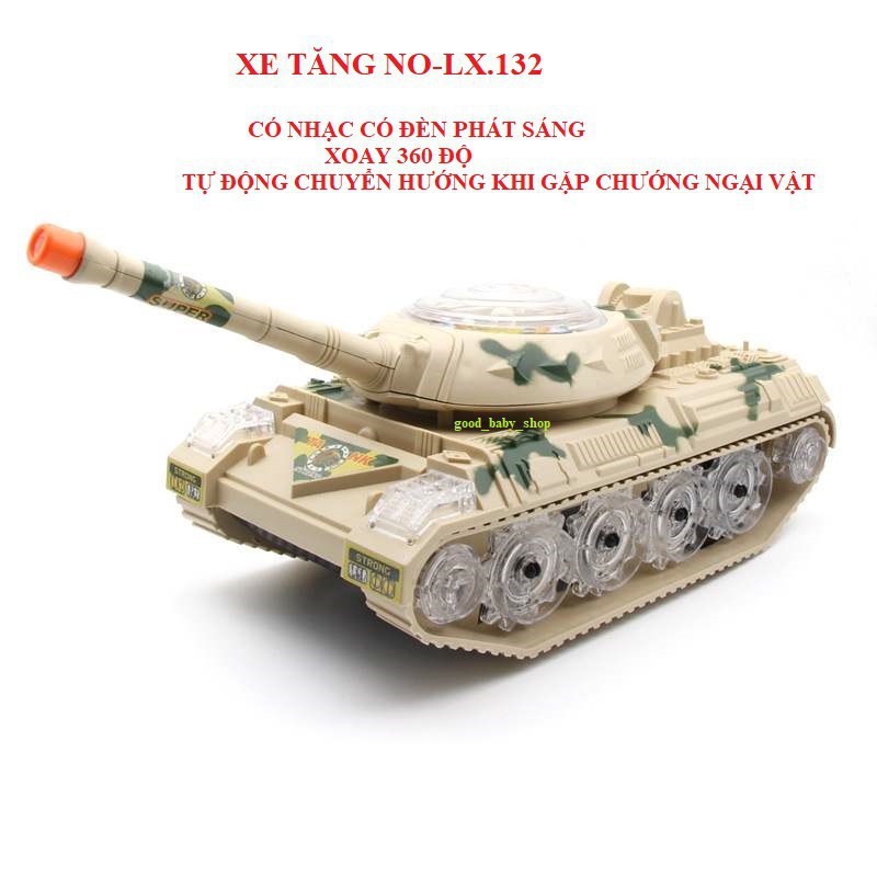 XE TĂNG ĐỒ CHƠI SUPER TANKS TỰ ĐỘNG  ĐỔI HƯỚNG KHI GẶP VẬT CẢN CÓ NHẠC CÓ ĐÈN FLASH NHẤP NHÁY PHÙ HỢP VỚI BÉ TỪ 3M TRỞ