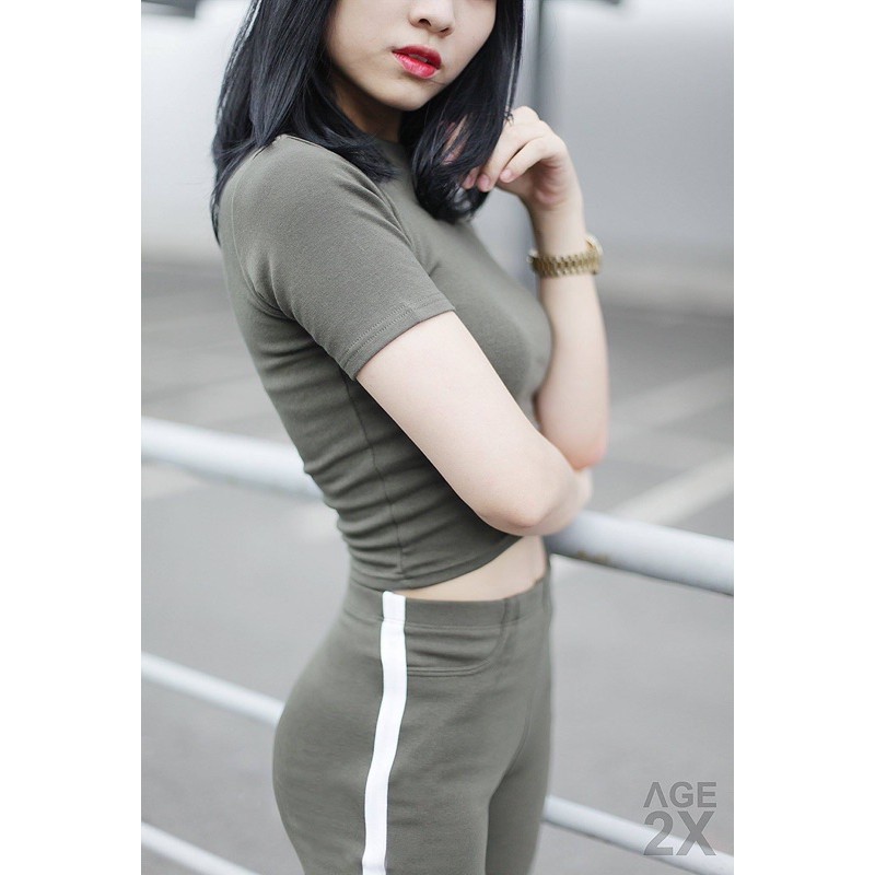 Áo croptop body AGE2X hàng VNXK chất mịn tôn dáng