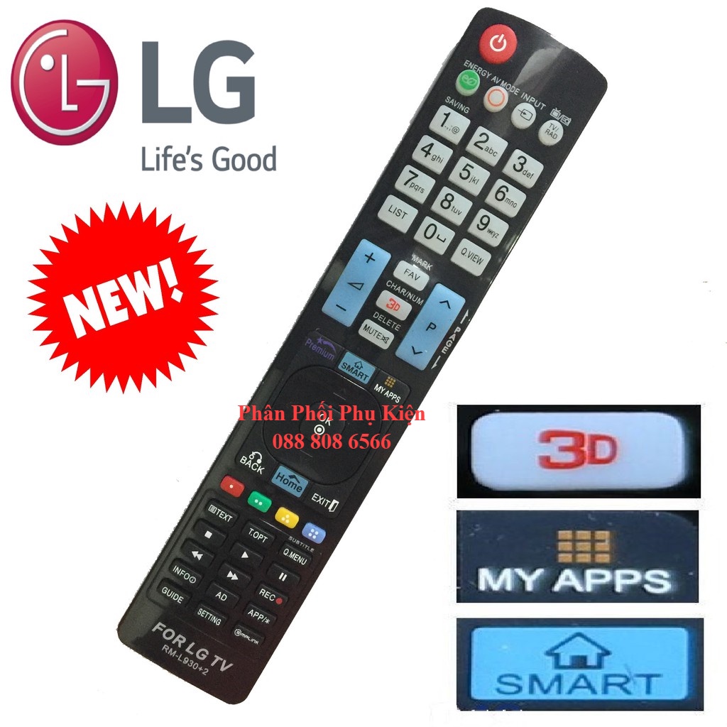 Điều khiển tivi LG dài - Remote tivi LG - Điều khiển LG - Remote LG - BẢO HÀNH 1 ĐỔI 1