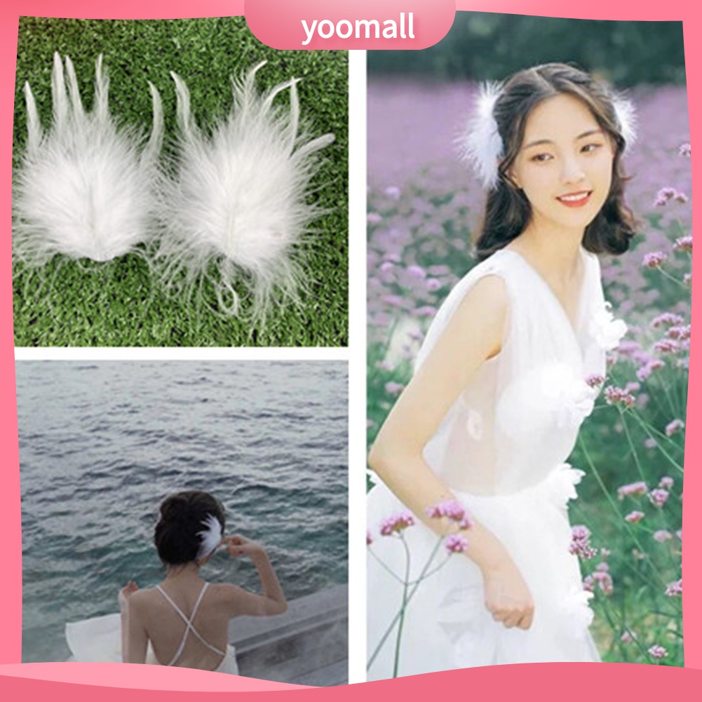 Set 2 kẹp tóc gắn lông vũ thanh lịch xinh xắn cho nữ