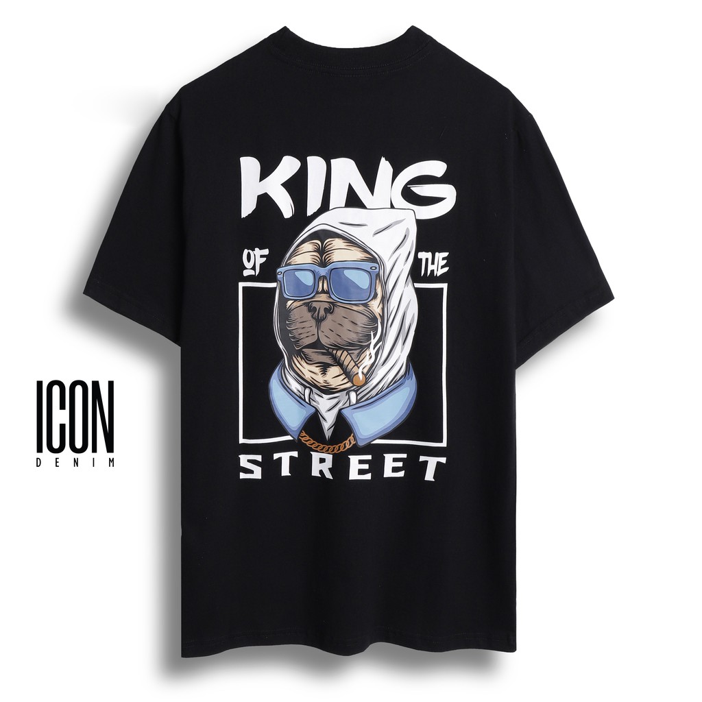 Áo Thun Nam, Áo Phông Nam Cổ Tròn ICON DENIM King Of The Street, Vải Cotton Co Giãn, Form Regular ATEC0002 160STORE