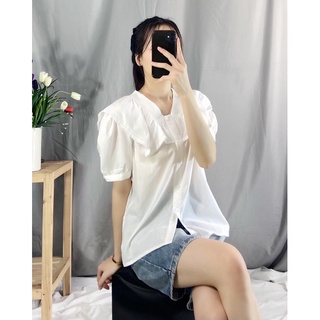 Áo sơ mi cộc tay, cổ bèo tay bồng