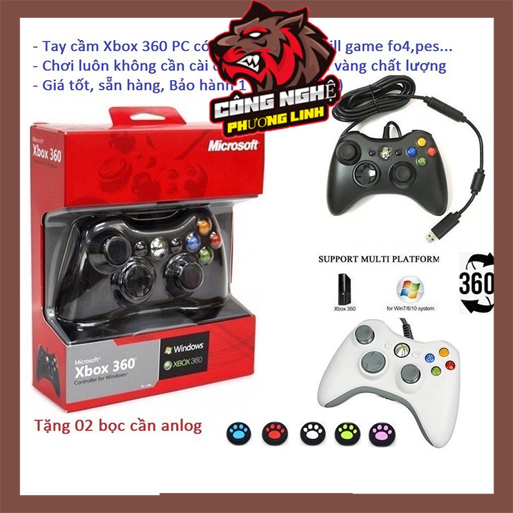 Tay cầm chơi game fifa online 4 Microsoft Xbox 360 Full Box Có Rung, Tay Cầm fo4 có dây PC, Laptop full skill all Game