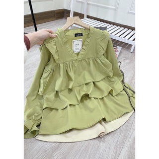 [HÀNG CÓ SẴN] SET ÁO BABYDOLL TẦNG + QUẦN LỤA