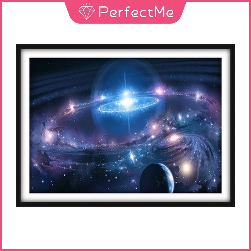 Tranh Đính Đá 5D Tự Làm Hình Vũ Trụ Kích Thước 40*30cm