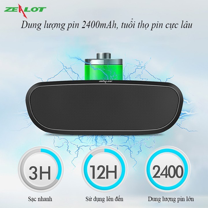 Loa Bluetooth Zealot S9 nghe nhạc ngoài trời