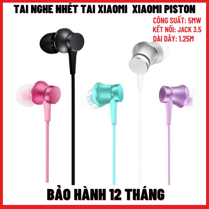 Tai nghe có dây xiaomi  Piston Lite 2021 jack 3.5mm có mic vỏ bằng nhôm nguyên khối-Bảo Hành 12 Tháng
