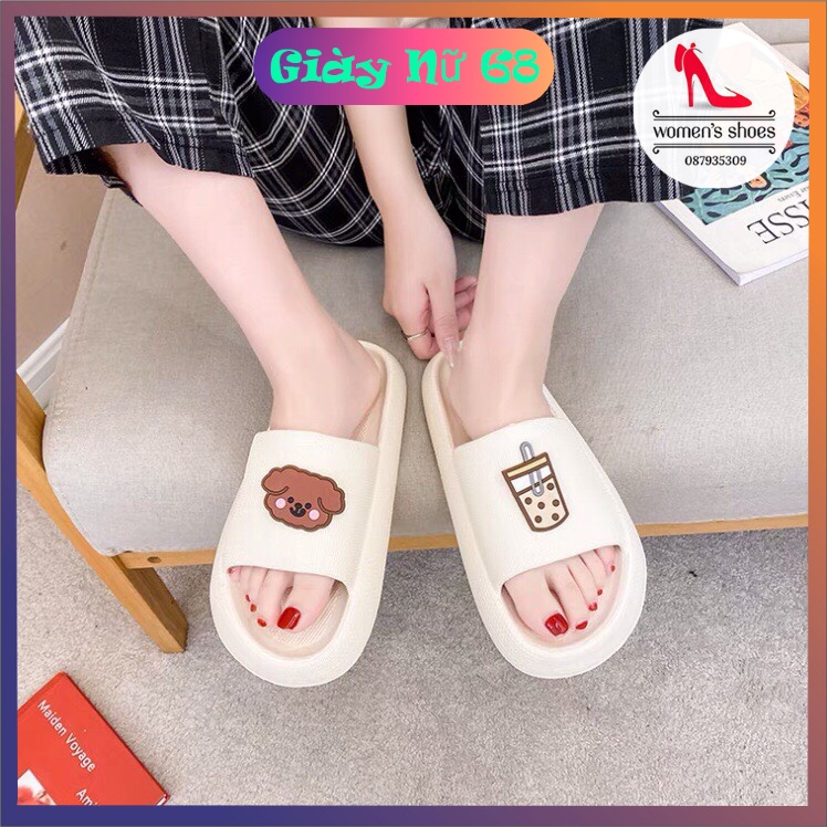 Dép Nữ Quai Ngang Gấu Trà Sữa KuTe Cao Cấp Hót Trends