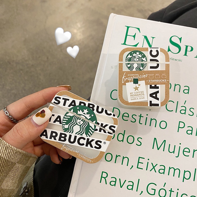Vỏ bảo vệ hộp sạc tai nghe AirPods Pro/AirPods 3/Pro 2 Gen dáng vuông in họa tiết Starbucks