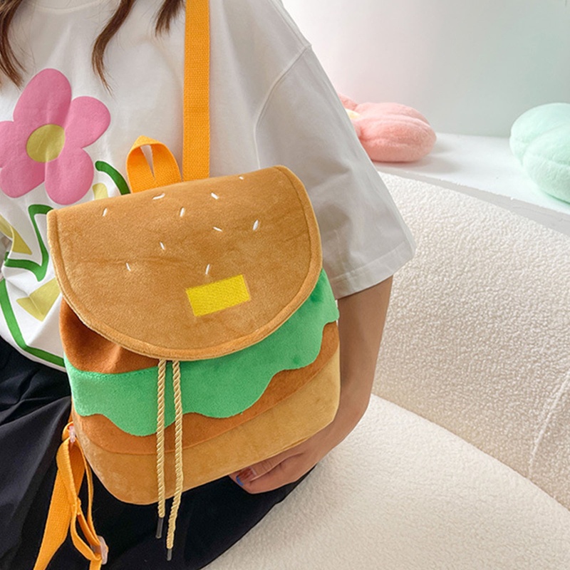 Ba Lô Rút Dây Hình Hamburger Sức Chứa Lớn Cho Bé Trai