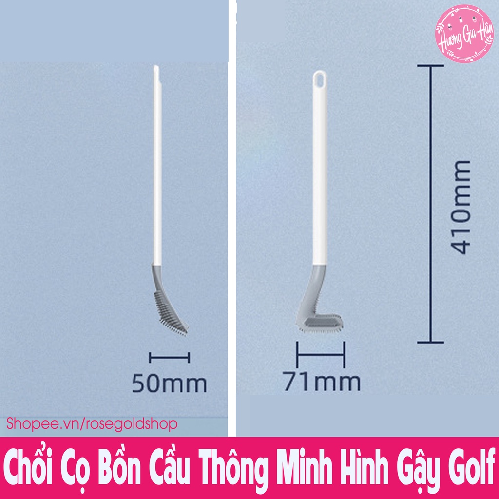 Cọ Bồn Cầu Silicon Thông Minh Hình Gậy Golf [Tặng Kèm Móc], Cọ Toilet Nhà Vệ Sinh Cao Cấp - Parroti Silicon